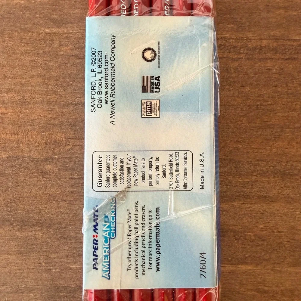Lot of 3 Discontinued Paper Mate American Checking Red Correcting‎ Pencils 12ct